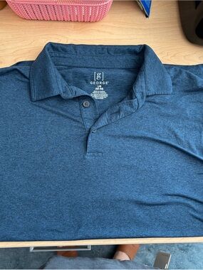 George Men's Heathered Navy Blue Polo